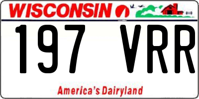 WI license plate 197VRR