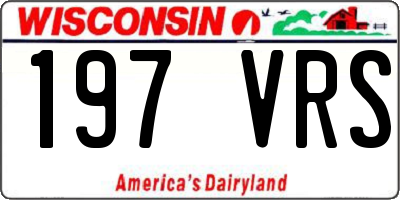 WI license plate 197VRS
