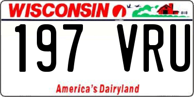 WI license plate 197VRU