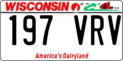 WI license plate 197VRV