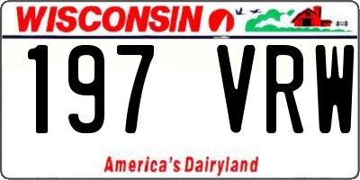 WI license plate 197VRW