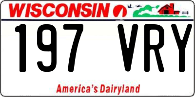 WI license plate 197VRY