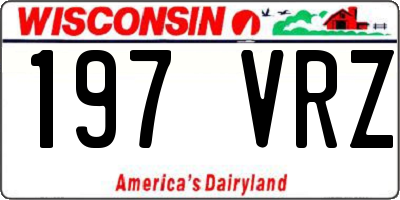 WI license plate 197VRZ
