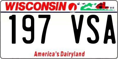WI license plate 197VSA
