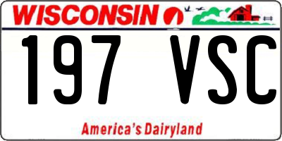 WI license plate 197VSC