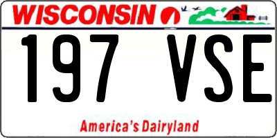 WI license plate 197VSE