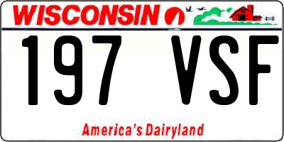 WI license plate 197VSF