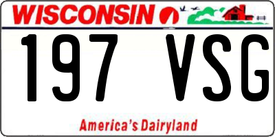 WI license plate 197VSG