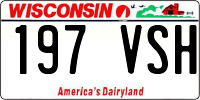 WI license plate 197VSH