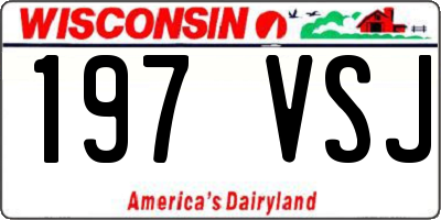 WI license plate 197VSJ