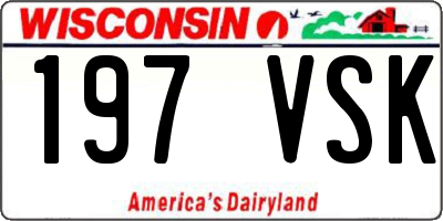WI license plate 197VSK