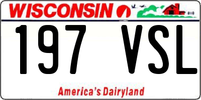 WI license plate 197VSL