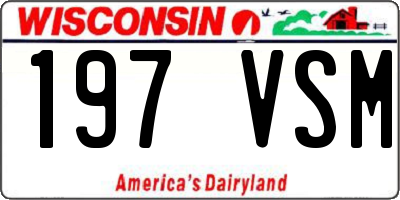 WI license plate 197VSM