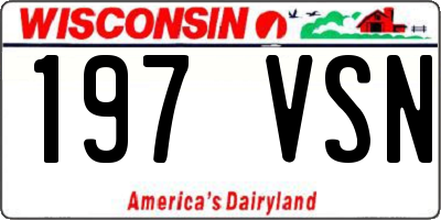 WI license plate 197VSN