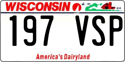 WI license plate 197VSP