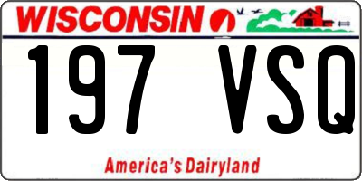 WI license plate 197VSQ
