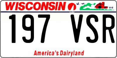 WI license plate 197VSR