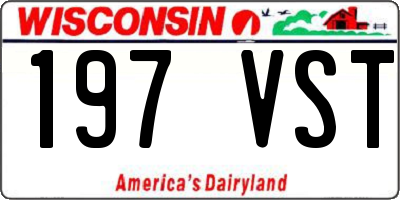 WI license plate 197VST