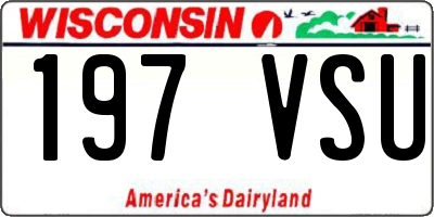 WI license plate 197VSU
