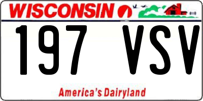 WI license plate 197VSV