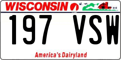 WI license plate 197VSW