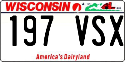 WI license plate 197VSX