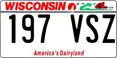 WI license plate 197VSZ