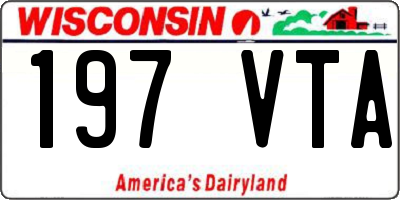 WI license plate 197VTA