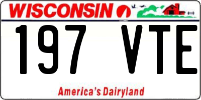 WI license plate 197VTE