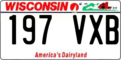 WI license plate 197VXB