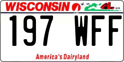 WI license plate 197WFF