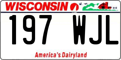 WI license plate 197WJL