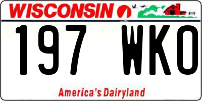 WI license plate 197WKO