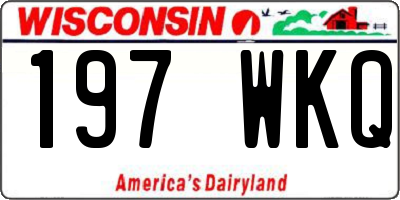 WI license plate 197WKQ