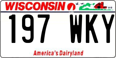 WI license plate 197WKY