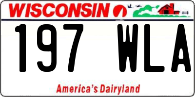 WI license plate 197WLA