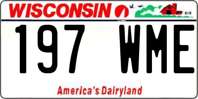 WI license plate 197WME