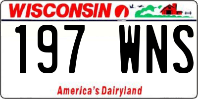 WI license plate 197WNS
