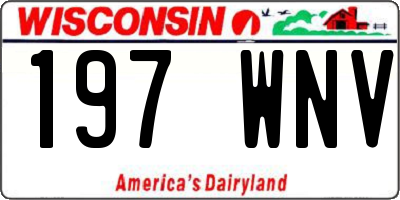 WI license plate 197WNV