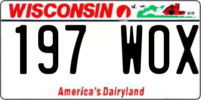 WI license plate 197WOX
