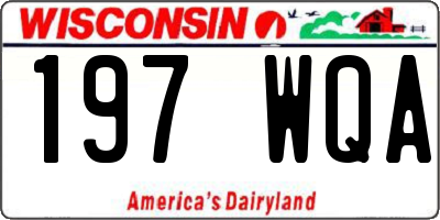WI license plate 197WQA