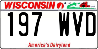 WI license plate 197WVD