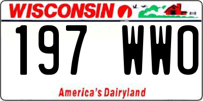 WI license plate 197WWO
