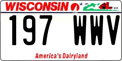 WI license plate 197WWV