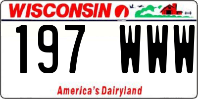 WI license plate 197WWW