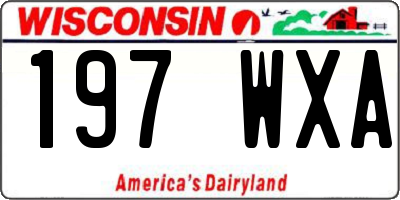 WI license plate 197WXA