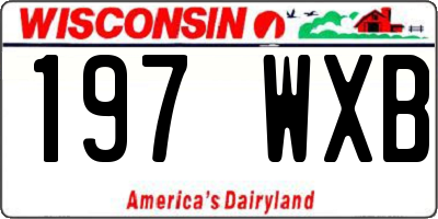 WI license plate 197WXB