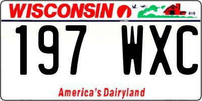 WI license plate 197WXC