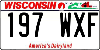 WI license plate 197WXF