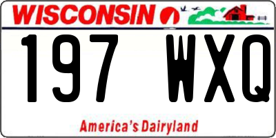 WI license plate 197WXQ
